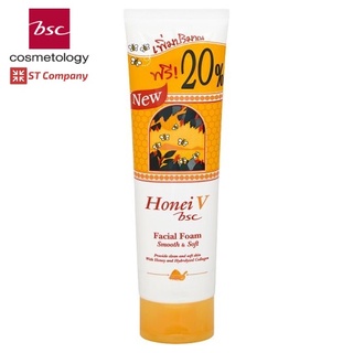 โฟมน้ำผึ้ง HONEI V BSC FACIAL FOAM 120 ml ฮันนี่ วี บีเอสซี เฟเชียลโฟม โฟม โฟมล้างหน้า สูตรยอดนิยม ทำความสะอาด ผิวหน้า