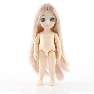 1/12 BJD ตุ๊กตาเด็กทารก 13 ข้อต่อ ขยับได้ ร่างกาย 15 ซม. ตาสีฟ้า แฟชั่น ผิวปกติ ตุ๊กตาของเล่น