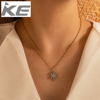 Jewelry Alloy Micro Diamond Snowflake Pendant Necklace Temperament OL Clavicle Necklace Female