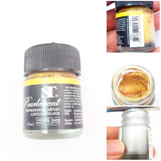 มุกอะคริลิคสีอะคริลิคมุกสี ทอง เงิน ขนาด 15 ml. 1ขวด