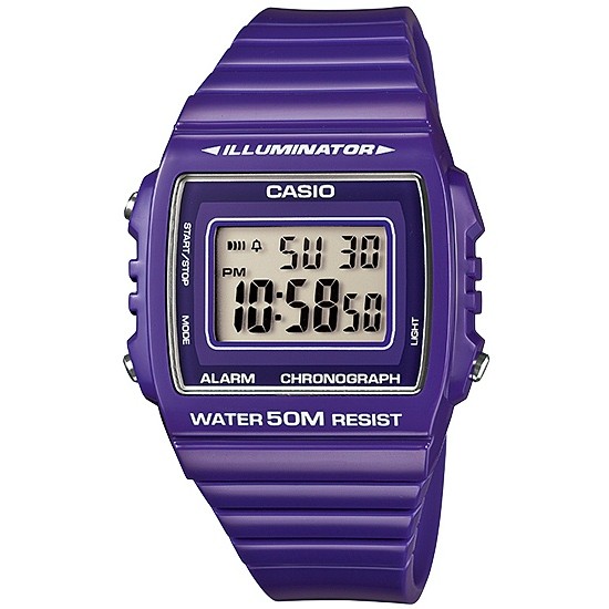 Casio นาฬิกาข้อมือผู้หญิง สีม่วง สายเรซิน รุ่น W-215H-6AVDF,W-215H-6A,W-215H