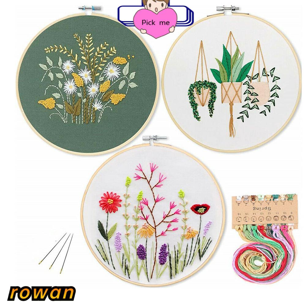 Row Home Decoration Painting Flowers Plants Pattern Crafts Handmade Embroidery Starter Kit Shopee Thailand