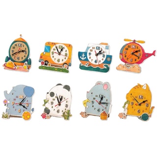 เซต DIY นาฬิกาตั้งโต๊ะ  สื่อการเรียนการสอน  นาฬิกา DIY Edu Toy นาฬิการูปสัตว์ นาฬิการูปรถ DIY งานไม้ ระบายสีนาฬิกา korea