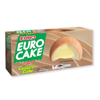 Euro Cake ยูโร่เค้ก คัสตาร์ด พัฟเค้กสอดไส้หลากรส 17g. จุ 12 ชิ้น