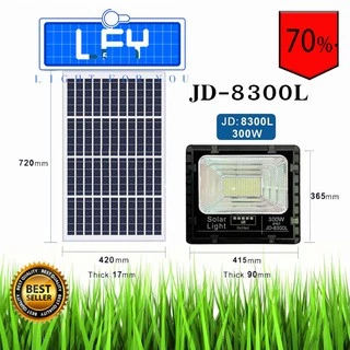 ไฟสปอตไลท์ รุ่นใหม่ SERIES L กันน้ำ IP67 ไฟ JD Solar Light ไฟโซล่าเซลล์ รุ่น JD-8300L 300W แสงขาว