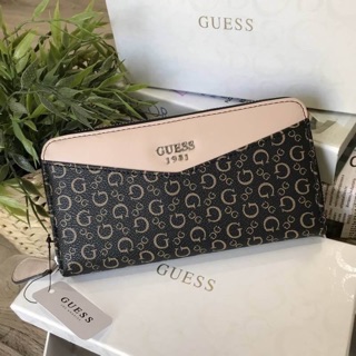 NEW ARRIVAL! GUESS FACTORY WOMENS ZIP AROUND LONG WALLET 2017 กระเป๋าสตางค์ใบยาวรุ่นใหม่ล่าสุดหนังสวย