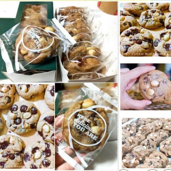 soft cookie แมคคาเดเมีย Brown butter เนยแท้นำเข้า 5/8 ชิ้น ถั่วแมคคาเดเมียเต็มๆ+ดาร์คช็อค 70%+ช็อคชิพ