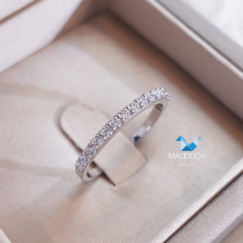 Madduckjewels แหวนเงินแท้ เพชร CZ ชุบโรเดียม RG1919