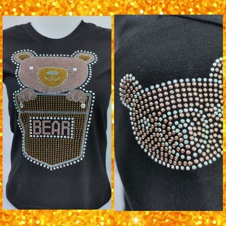 KUNI#K22 เสื้อยืดผู้หญิง เสื้อติดเพชร Rhinestone แฟชั่น by Kunibrand