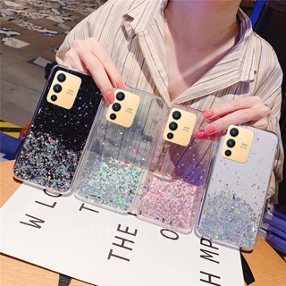 2022 New เคสโทรศัพท์ VIVO V23 5G Fashion TPU Soft Shiny Sequins Transparent Starry Sky Protective Cover เคส VIVOV23 Vivo V23