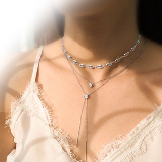 Silvermatters สร้อยคอ ลักซ์คริสตัลพร้อมโซ่ (Crystal With Long Chain Necklace)