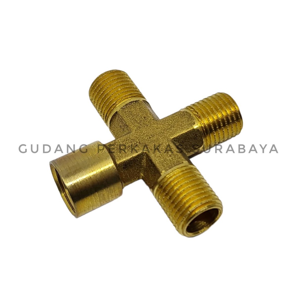 CROSS CONNECTOR F x M x M 4-SIDED ADAPTER HOSE CONNECTION PIPE FITTING PIPE FITTING PIPE CONNECTOR P