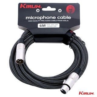 🎥 Kirlin สายไมค์ 6 เมตร , 3 เมตร แบบถักรุ่น MW-480 6M , 3M หัว XLR (ตัวเมีย) - XLR (ตัวผู้) + แถมฟรีตัวรัดสายไมค์