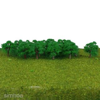 โมเดลต้นไม้สถาปัตยกรรม diorama scenery 1:300 สีเขียว 25 ชิ้น