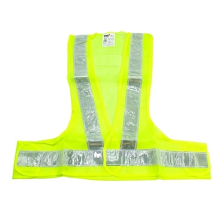 YAMADA เสื้อจราจรสะท้อนแสงรูปตัววี รุ่น GR-5559V สีเขียว (แถบสีเงิน) รหัสสินค้า 070480165