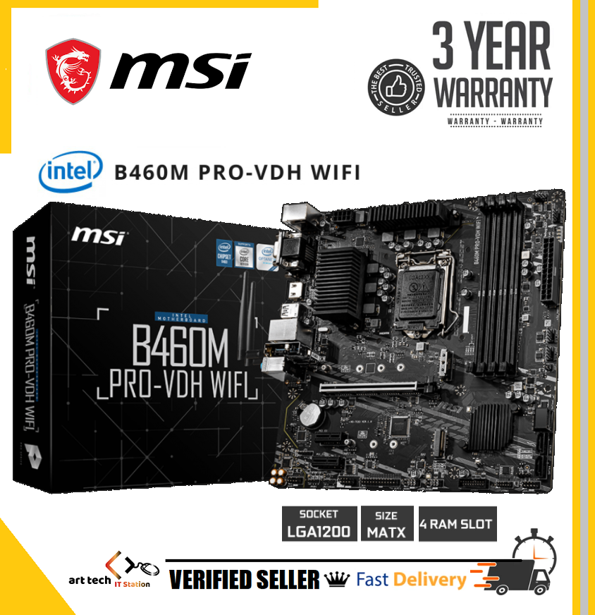 Msi B460M PRO-VDH WIFI Intel ซ็อกเก็ต LGA1200 เมนบอร์ด ( MSI B460M PRO VDH WIFI )