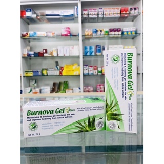 Burnova gel plus 25 g สารสกัดจากว่านหางจระเข้ช่วยเพิ่มความชุ่มชื้นและบำรุงผิว