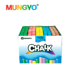 MUNGYO ชอล์คสีเขียนกระดาน 100 แท่ง (PLASTER CHALKS ASST COL 100)