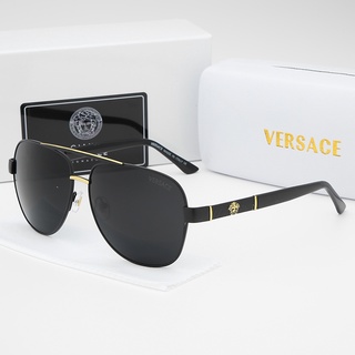 Versace แว่นตากันแดด UV400 VE AViator สไตล์วินเทจ คลาสสิก คุณภาพสูง สําหรับผู้ชาย ผู้หญิง