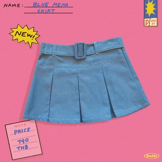 DADDY | Mena Skirt Light Blue Denim กระโปรงสั้น พร้อมเข็มขัดสุดเก๋ สียีนส์