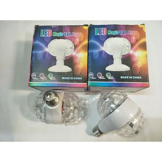 ไฟดิสโก้เทค ไฟเทค ไฟเธค ไฟดิสโก้ ไฟปาร์ตี้ LED full color rotating lamp หัวคู่ (สีขาว)