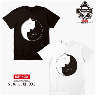 เสื้อยืด พิมพ์ลายโลโก้แมว Yin Yang Distroสามารถปรับแต่งได้