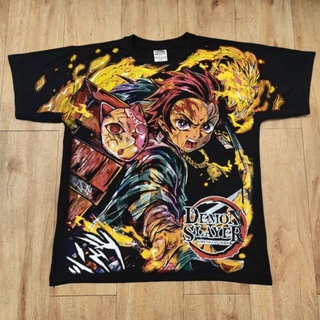 DEMON SLAYER MOVIE BOOTLEG OVERPRINTเสื้อลายการ์ตูน ลายหนัง