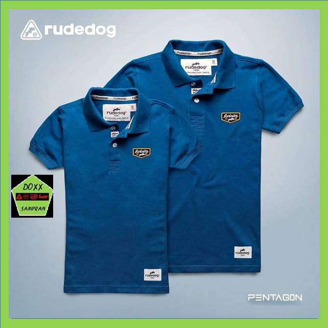 Rudedog เสื้อโปโล ชาย หญิง รุ่น pentagon สีดีฟซี