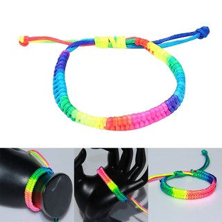 เครื่องประดับสําหรับผู้ชายผู้หญิง สร้อยข้อมือ Pulsera Gay Pride สีรุ้ง