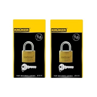 กุญแจคล้อง กุญแจลูกปืน กุญแจล็อค ครูเกอร์ ทองเหลือง Kruker 676-1 32 mm BR. x 2 อัน