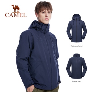 Camel เสื้อแจ็คเก็ตกันน้ําถอดออกได้สําหรับผู้ชาย