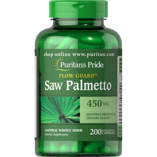 Puritans Pride Saw Palmetto 450 mg ขนาด 100 และ 200 เม็ด บำรุงต่อมลูกหมากคุณผู้ชาย ลดอาการปัสสาวะบ่อยตอนกลางคืนค่ะ