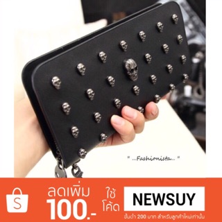 [Codeลด100:bajy]🚨 กระเป๋าสตางค์ Alexander mcqueen skull wallet กระเป๋าสตางค์ใบยาว พร้อมส่ง!