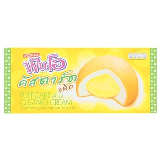 🔥สินค้าขายดี!! ฟัน-โอ คัสตาร์ด เค้ก พัฟเค้กสอดไส้ครีมคัสตาร์ด 17กรัม x 6 ชิ้น Fun-O Custard Puff Cake and Custard Cream