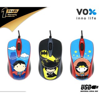 VOX Optical Mouse ออปติคอลเมาส์ ลายลิขสิทธิ์แท้ Justice League รับประกัน 1 ปี