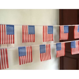 ธงชาติสหรัฐอเมริกา (ธงราวสหรัฐอเมริกา) United States of America Flag Stars Stripes Small Flag Decoration ธงชาติอเมริกา