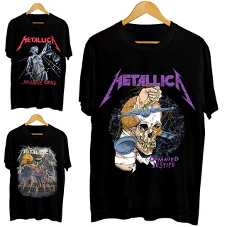 【จัดส่งฟรี】เสื้อยืดแขนสั้นลําลอง พิมพ์ลายหัวกะโหลก METALLICA สําหรับผู้ชาย