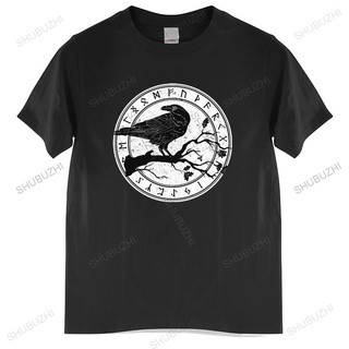 ถูกสุดๆขายดี เสื้อยืดผ้าฝ้าย แบบนิ่ม พิมพ์ลาย Raven Of Odin Norse Runes แฟชั่นฤดูร้อน สําหรับผู้ชาย