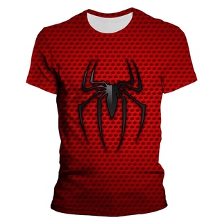 เสื้อยืดคอกลมแขนสั้นพิมพ์ลาย Disney New Spider Man 3 มิติแฟชั่นสําหรับผู้ชาย