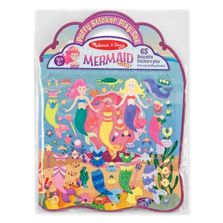 Melissa &amp; Doug รุ่น 9413 Puffy Reusable Sticker Set Mermaid ชุดสติกเกอร์นูนรียูสซาเบิลเซ็ท รุ่นนางเงือก ส่งเสริมทักษะการ