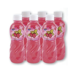 เอ็มแอนด์เค น้ำสตรอเบอร์รี่ผสมวุ้นมะพร้าว 320ml ยกแพ็ค 6ขวด M&amp;K STRAWBERRY COCONUT JELLY JUICE