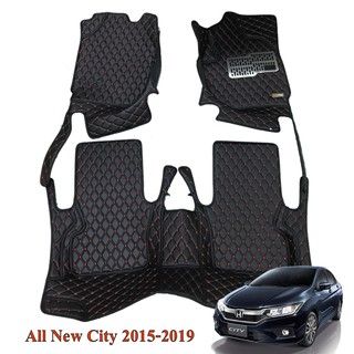 MatPro พรมปูพื้นเข้ารูป 5D 6D Premium Fitted Leather Car Mats สำหรับรถรุ่น Honda City 2014-2019  หนา 13mm. จำนวน 3ชิ้น