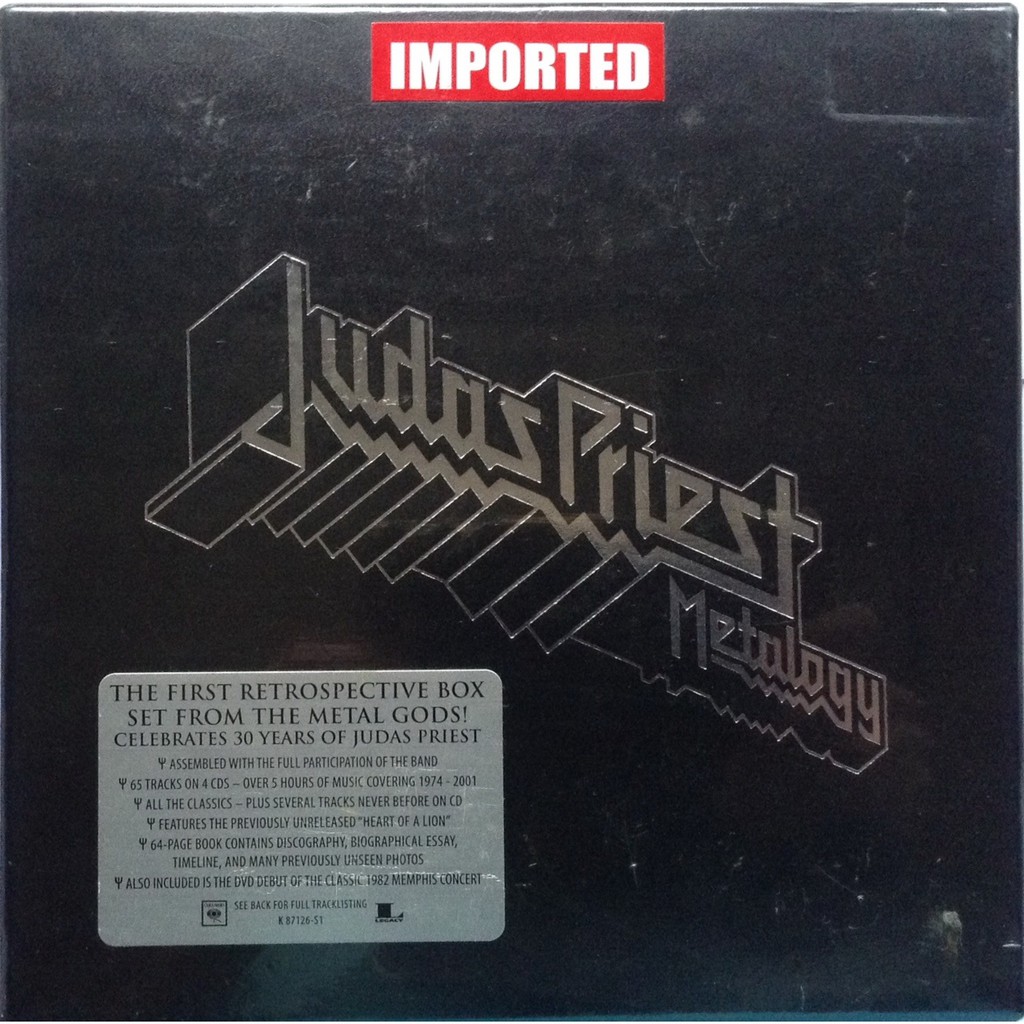 4 CD + 1DVD 4ซีดีเพลง+1ดีวีดี ซีล  Judas Priest Metalogy Box Set  ลิขสิทธิ์ ซีล Made in USA รวมเพลงแ