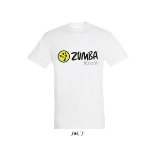 Zumba เสื้อยืดแขนสั้นคอกลมพิมพ์ลายโลโก้สำหรับผู้ชายS-3XL