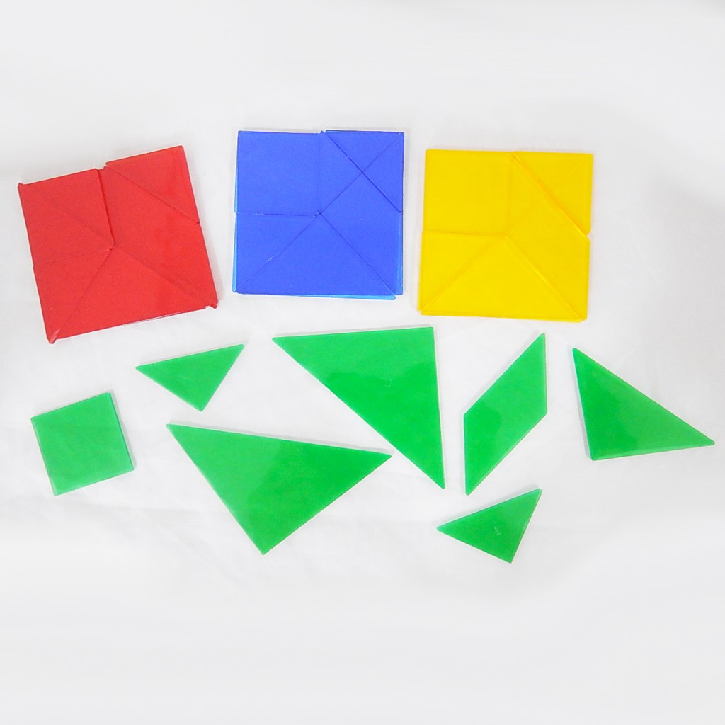 ชุดแทนแกรม แผ่นตัวต่อปริศนา 4 สี (Tangram 4 Colors)