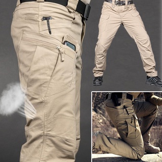 ราคา2022 4 สี กางเกงคาร์โก้ขายาวหลายกระเป๋า กันน้ำ กันเหงื่อ ใส่เดินป่า ทำกิจกรรมกลางแจ้ง กันน้ำ สำหรับผู้ชาย