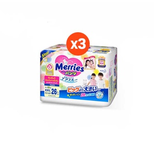 โปรโมชั่น : ยกลัง Merries Diaper Pants 26pcs. x3 Size XXL เมอร์รี่ส์ ผ้าอ้อมเด็ก ชนิด กางเกง