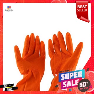 ถุงมือยาง YULONG สีส้มLATEX GLOVES YULONG ORANGE