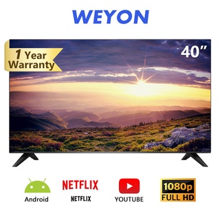 WEYON ทีวี LED 40/43 นิ้ว Smart TV FULL HD แอนดรอยด์ทีวี ดูNetflix Youtube เชื่อมต่อบลูทูธ ประกันศูนย์ 1 ปี W-40wifi