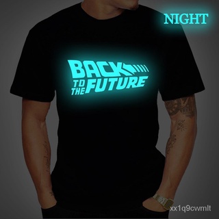 เสื้อยืดผ้าฝ้ายพิมพ์ลายขายดี Back To The Future Tshirt Luminous T Shirt camiseta Summer Short Sleeve T Shirts back to fu